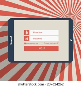 Concept for information security and personal data protection. Flat design illustration.