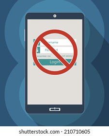 Concept for information security and personal data protection. Flat design illustration.