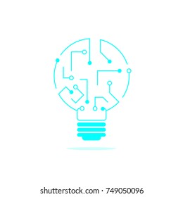 concept of information technology logo. lightbulb icon