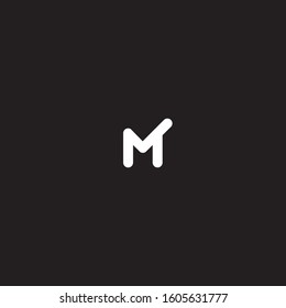 The concept initials M, combines the letter m with a check mark. The concept of a minimalist and elegant style.