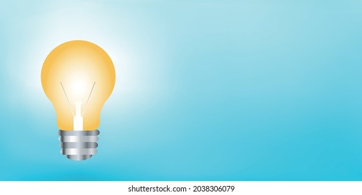 Concept of innovation or idea or creativity or invention or inspiration or imagination.Banner with hand drawn light bulb and copy space on blue background. Thinking concept.Power supply