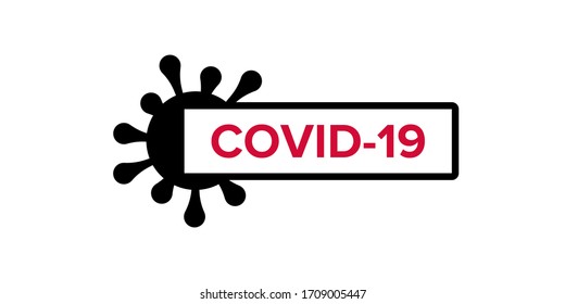 The concept of the inscription and drawing of the virus for typography with an empty place for text. Coronavirus (Covid-19). Vector logo design. Dangerous virus all over the world. Worldwide epidemic 