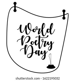 concept of inspiration in creativity, World poetry day. Perfect design for greeting cards, posters, T-shirts, banners, print invitations. Vector illustration.