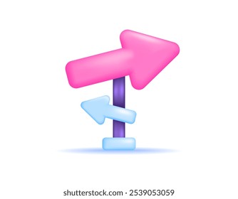 concept of instructions and guidance. direction to achieve goals and targets. illustration of direction sign. blue and red arrows. symbol or icon. minimalist 3d style design. element