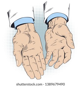 Concept Of Insurance. Empty open palms.