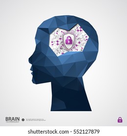 The concept of intellectual property protection. Vector illustration