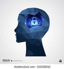The concept of intellectual property protection. Vector illustration
