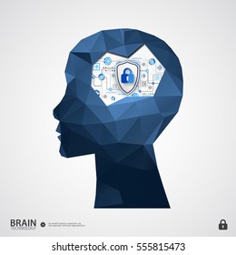 The concept of intellectual property protection. Vector illustration