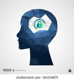 The concept of intellectual property protection. Vector illustration