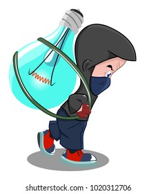 The concept of intellectual property theft, vector illustration