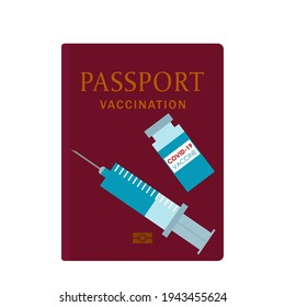 the concept of international immunization against covid-19. vaccination passport for travel and travel around the world. vector illustration isolated on white background