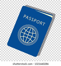 Concept of International passport vector on background transparent. Isolated vector illustration.