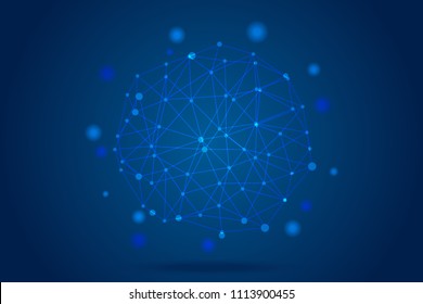 The concept of internet network connection with a dark background,Technology background,Vector.