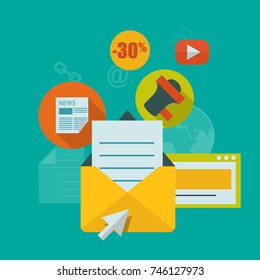 Concept of Internet network design with icons