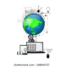 The concept of the Internet, social networking.