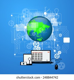 The concept of the Internet, social networking.
