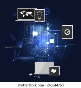 The concept of the Internet, social networking.