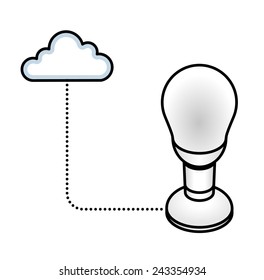 Concept: Internet of Things. A connected CFL light bulb.