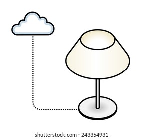 Concept: Internet of Things. A connected table lamp.