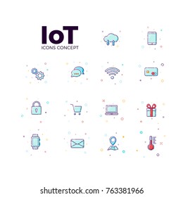 Concept Internet of things icons. Vector illustration icons of iot in white background