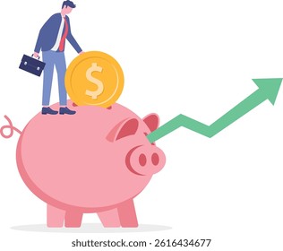 Concept of Investing in knowledge for more success, paying for additional learning and improving skills concept, Businessman hand inserting coin into light bulb while soaring graph.

