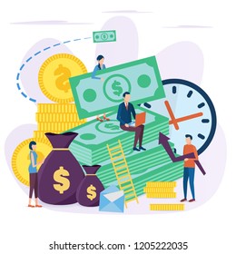 The concept of Investment. Investment in business development. Develop strategies to increase profits.Vector illustration in flat style.