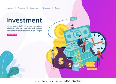 The concept of Investment. Investment in business development. Develop strategies to increase profits.Vector illustration in flat style.
