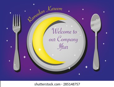 Concept of Islamic Iftar or Breaking of the Fast during Ramadan where companies eat together to celebrate the holy month 