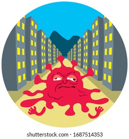Concept an isolation period without people in sight to beat a disease
