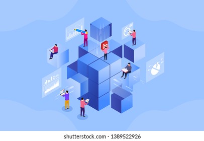 Concept of isometric business data visualization