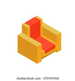 Concept isometric chair. Vector illustration.