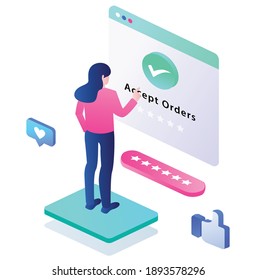 The concept of isometric flat illustration. accept orders
