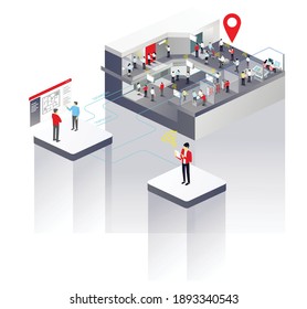 The concept of isometric flat illustration. building control center