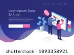 The concept of isometric flat illustration. draw up a scrum board for a business plan