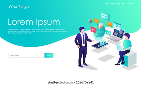 concept of isometric flat illustration Energy Management Services