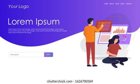 the concept of isometric flat illustration seo optimization and analyst data 