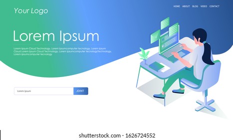 concept of isometric flat illustration shopping and transactions with laptops