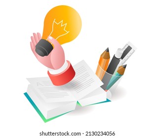 Concept isometric illustration. Battery warning in case