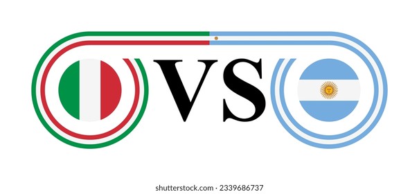 the concept italy vs argentina. vector illusatration