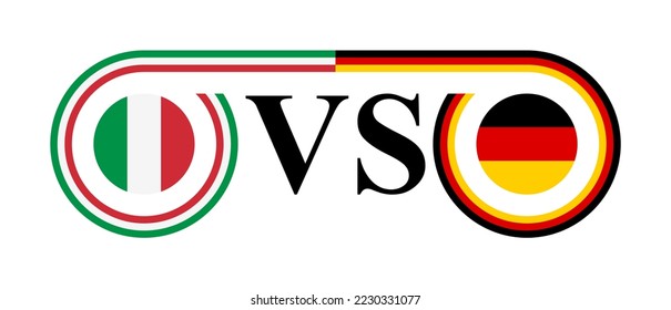 the concept of italy vs germany. vector illustration isolated on white background