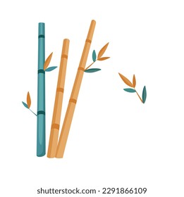 Concept Japan and China bamboo. This illustration features a flat vector design of a bamboo plant commonly found in China and Japan. Vector illustration.