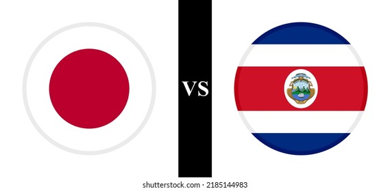 the concept of japan vs costa rica. flags of japanese and costa rican. vector illustration