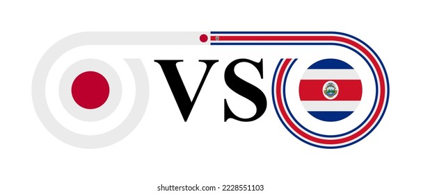 the concept of japan vs costa rica. vector illustration