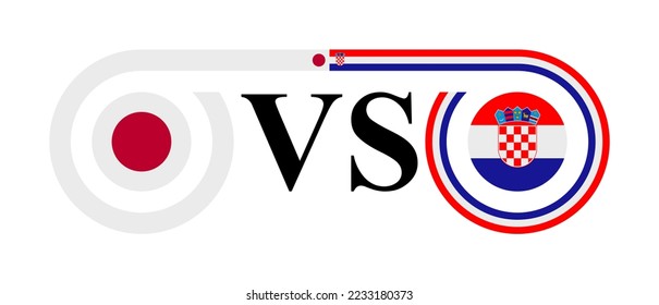 the concept of japan vs croatia. vector illustration isolated on white background
