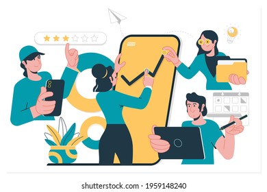 The concept of joint teamwork, building ,business team.Vector illustration design style. Symbol of teamwork, cooperation, partnership,