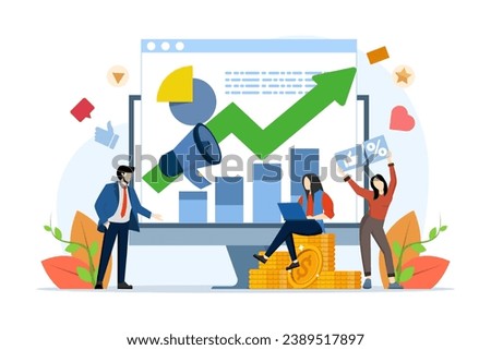 Concept of journalism, advertising, online advertising in flat design. people are involved in PR, targeting, marketing. Successful work on the Internet and office. flat vector illustration.