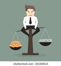 Concept of justice can be bought with money - Vector
