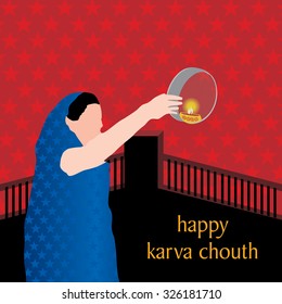 concept of karva chauth festival vector illustration 