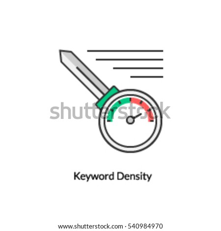 A concept of Keyword density icon, Search engine optimization factor, keyword relevancy