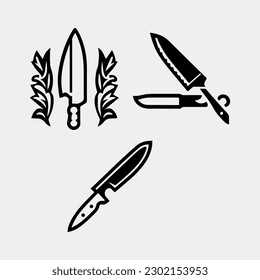 concept Knife icon logo vector design